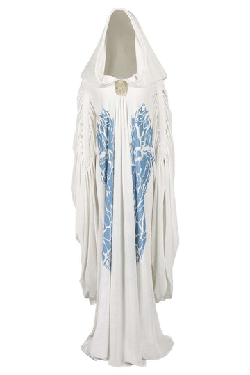 Padme Amidala Cosplay White Cloak Dress Costume For Adult Female Halloween Carnival Suit
